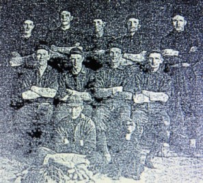 1908 Chehalis team. Fred Nehring standing 2nd from left, Tamp Osburn, standing 4th from left.