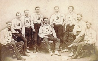 Jack Chapman, far right, with 1868 Brooklyn Atlantics
