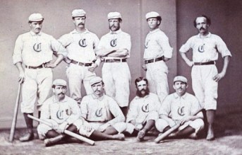 1869 Red Stockings, Harry Wright, standing third from left, George Wright standing to the right of him.