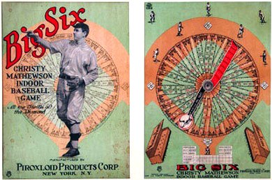 Box cover and Game Board--Christy Mathewson "Big Six" Game