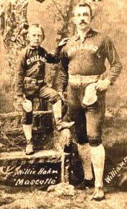 Ned Williamson with White stockings mascot