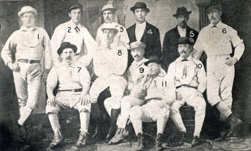 Zettlein, (7), Wood (8), Treacey (9), as teammates with the 1871 Chicago White Stockings.