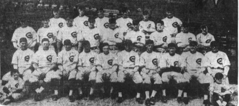 1916 Chicago Cubs.  Joe Tinker Jr. seated right, Roland Tinker seated left.