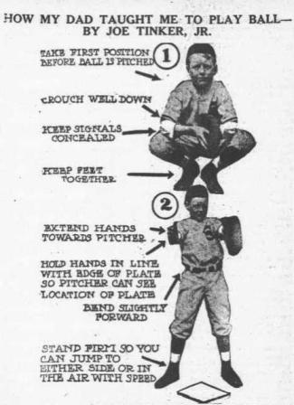 Photos of Joe Tinker Jr. demonstrating what his dad taught him