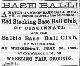 Advertisement for the Wheeling game. 