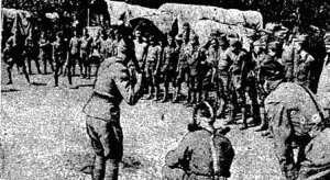 Baseball game with members of the Twenty-eighth Division, Three Hundred and Second U.S. supply train in France
