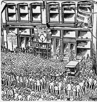 The crowd on Park Row for the 1888 World Series