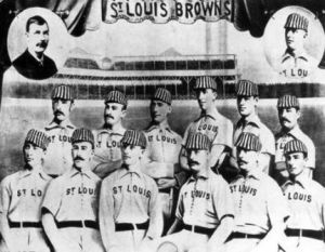 1885 St. Louis Browns--Nicol is on the far right of the bottom row.