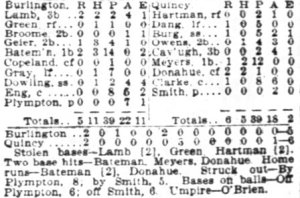 Barngrover, as "Smith" won his only game on the mound for the Quincy Vets