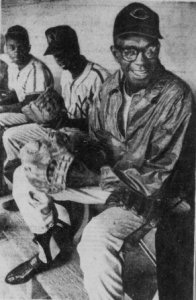 Paige back in Kansas City as a member of the Indianapolis Clowns in 1966.