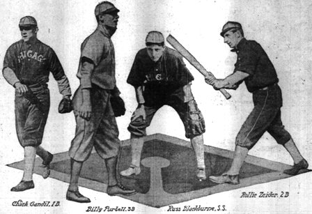 The new 1910 White Sox infield.