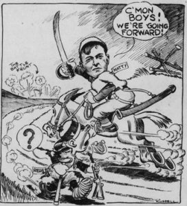 Cartoon accompanying the announcement of Mathewson's appointment.