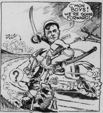 Cartoon accompanying the announcement of Mathewson's appointment.