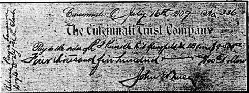 The $4500 check to Kinsella for the sale of Doyle