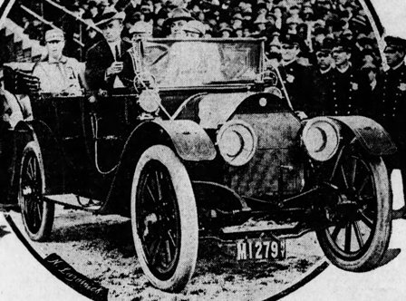 Cobb in his Chalmers at Shibe Park