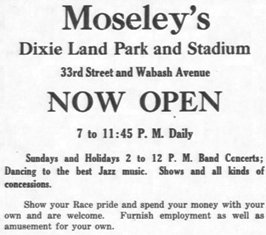 Ad for Moseley's Dixie Land Park