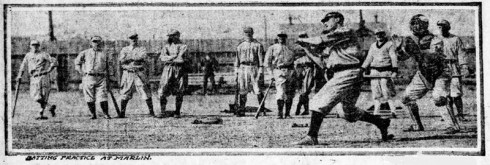 An International Film Service photo of the Giants training in Marlin in 1916